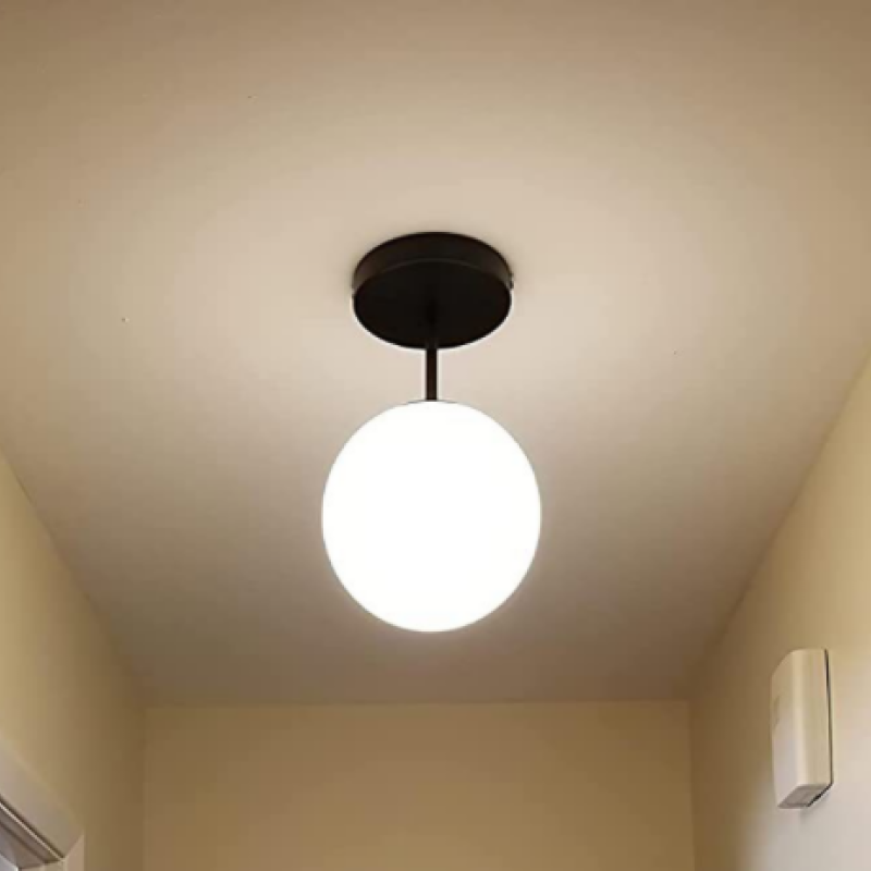 Freyza | Lore Semi-Flush Mount Glass Flush Mount Ceiling Light – Bedroom Hallway Kitchen