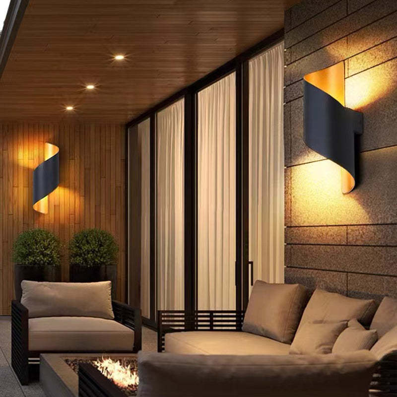 Freyza | Travin Modern Conch Black Gold Indoor Wall Light – Modern Bedroom Living Room