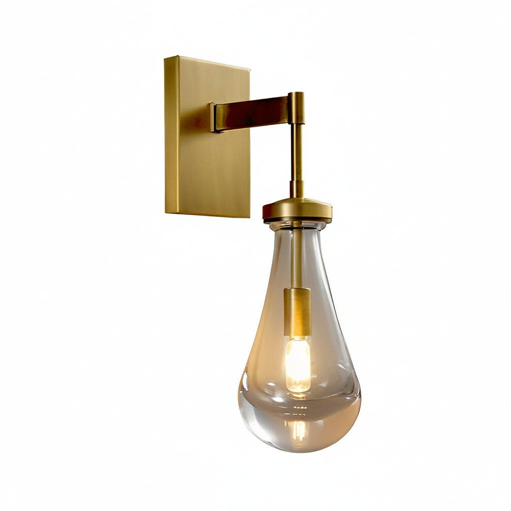 Freyza - LED Wall Sconce Light – Modern Water Drop Copper Crystal (50x21cm / 19.7x8.3in)