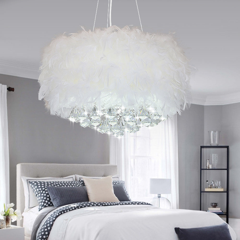 Freyza | Lustre en cristal blanc – Salle à manger et salon modernes
