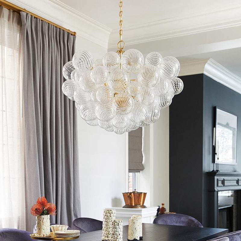 Freyza | Valentina luxuriöser moderner Kronleuchter aus Glas – modernes Esszimmer, Wohnzimmer