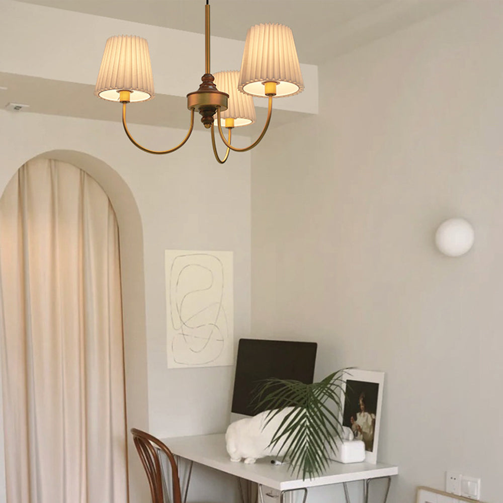 Freyza | Lustre en tissu blanc – Salle à manger et salon modernes