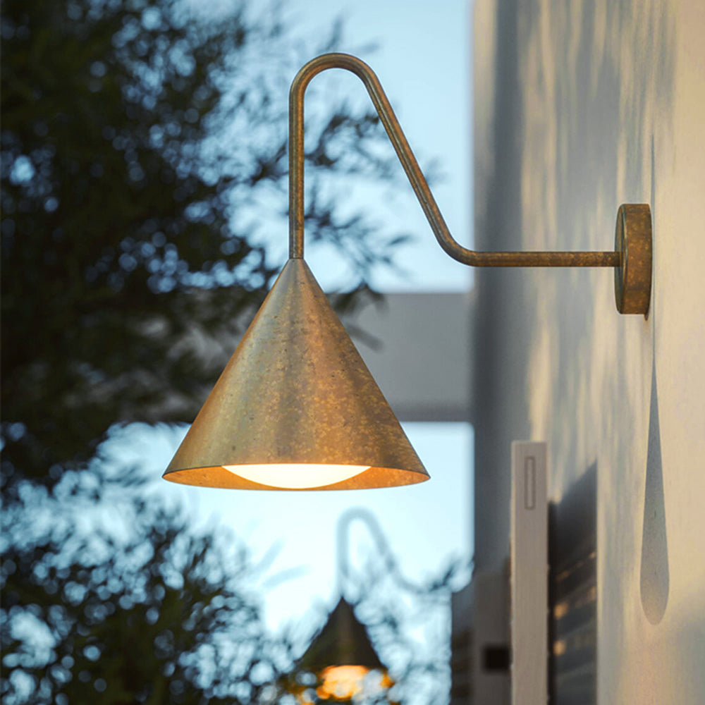 Freyza | Applique murale extérieure noir et or – Éclairage moderne pour jardin, porche et extérieur