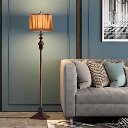 Freyza | Lampadaire en résine et tissu – Salon ou chambre au style vintage