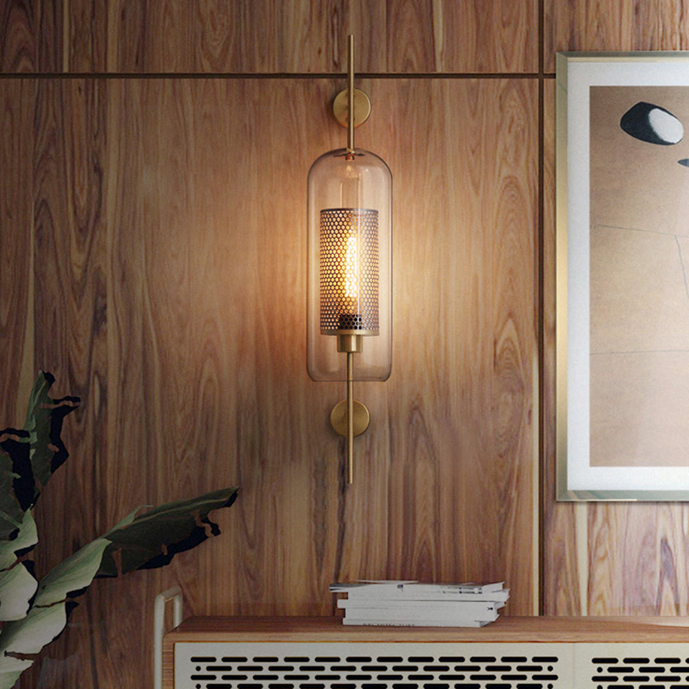 Freyza | Kiri Industrial Classy Glass Indoor Wall Light – Industrial Bedroom Living Room
