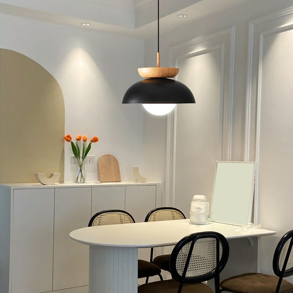 Freyza | Black Wood Pendant Light – Nordic Kitchen Dining Room