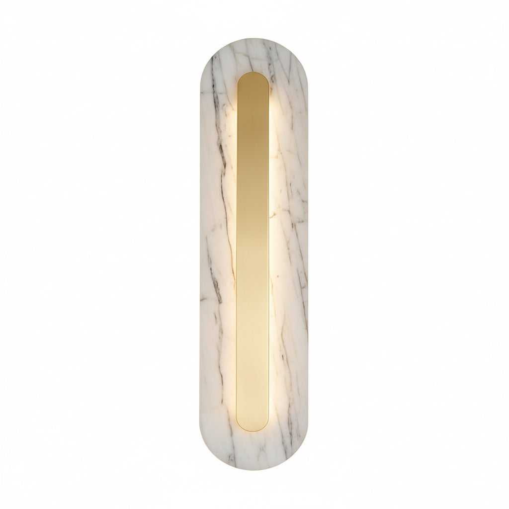 Freyza - LED Wall Sconce Light – Round Square Cloud Stone Brass Gold (30-50cm / 11.8-19.7in)