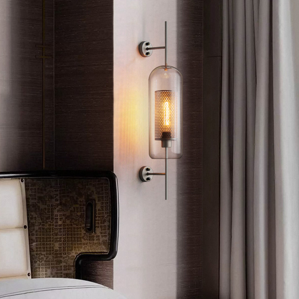 Freyza | Kiri Industrial Classy Glass Indoor Wall Light – Industrial Bedroom Living Room
