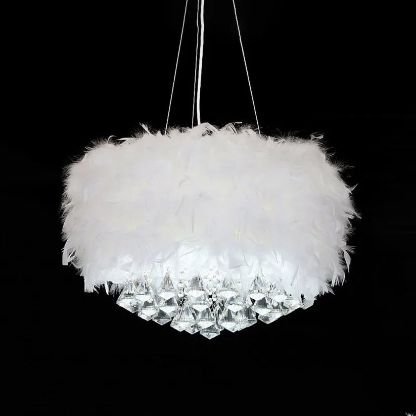 Freyza | Lustre en cristal blanc – Salle à manger et salon modernes