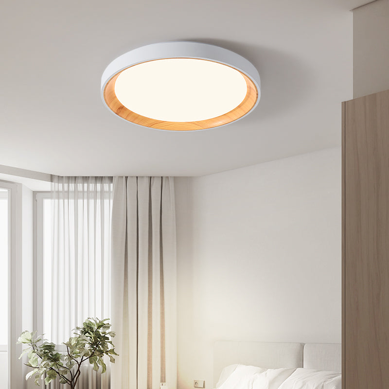 Freyza | Plafonnier encastré en bois blanc – Moderne, pour chambre, couloir et cuisine