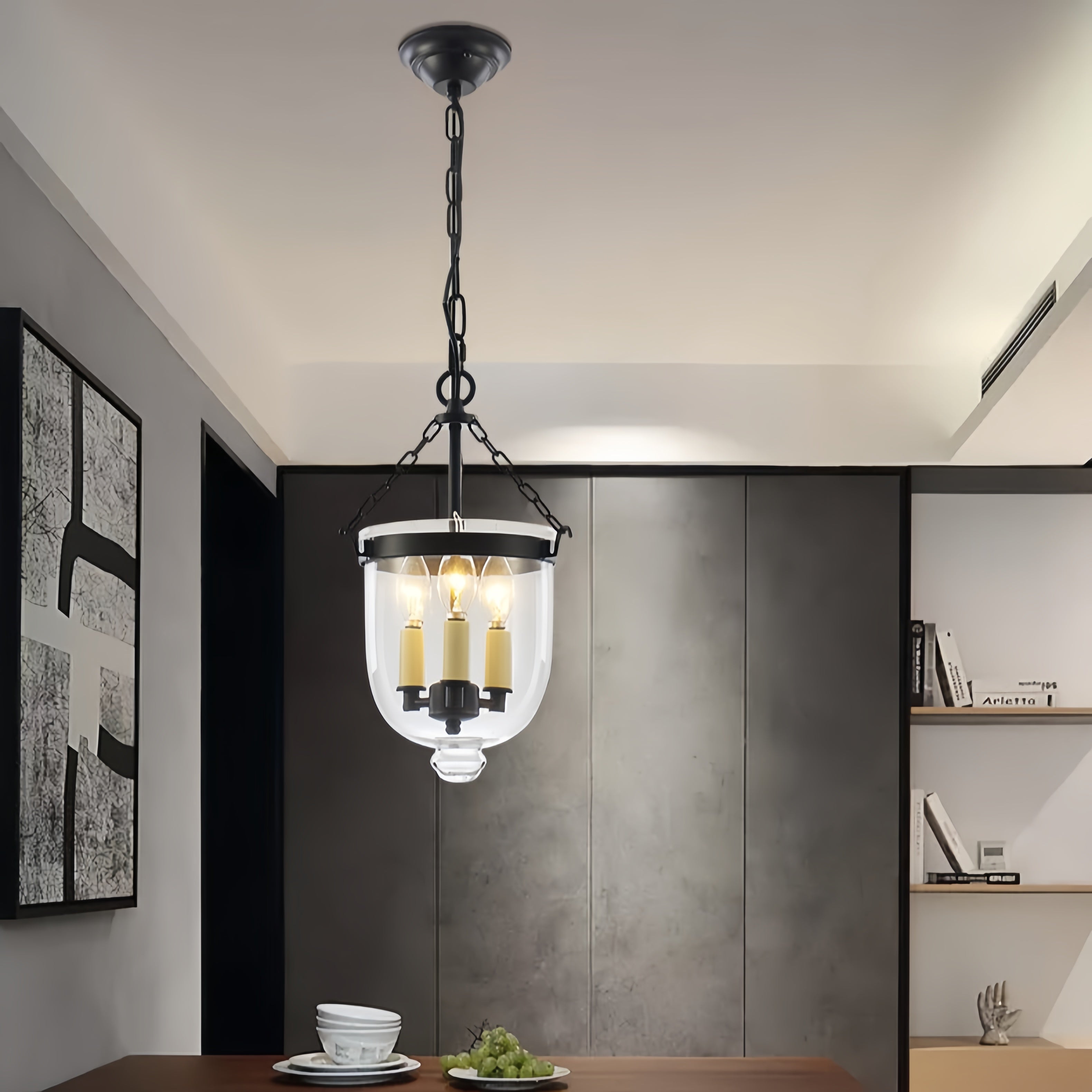 Freyza | Silva Industrial Candle Pendant Light – Industrial Kitchen Dining Room