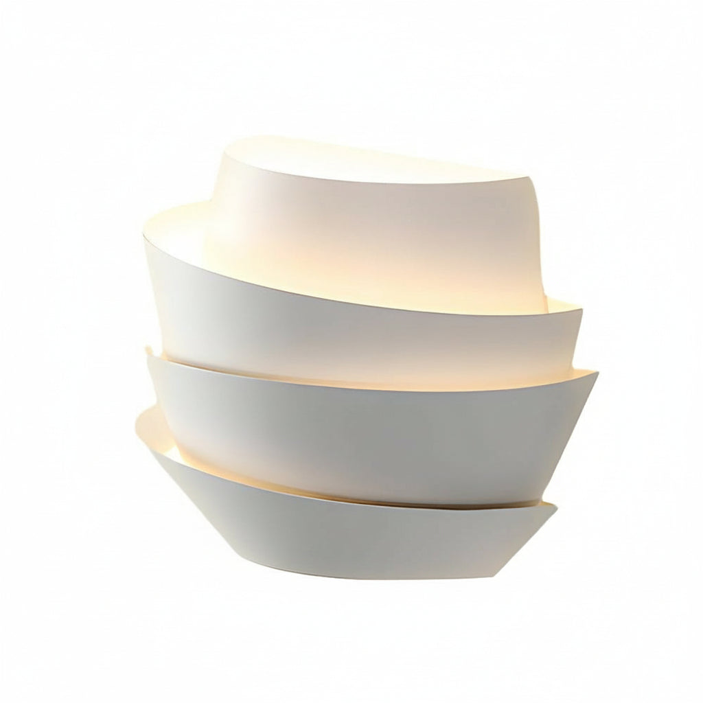 Freyza - Modern White Layered Wall Sconce – Half-Cylinder Iron 2-Light (G9 & 10x30cm)