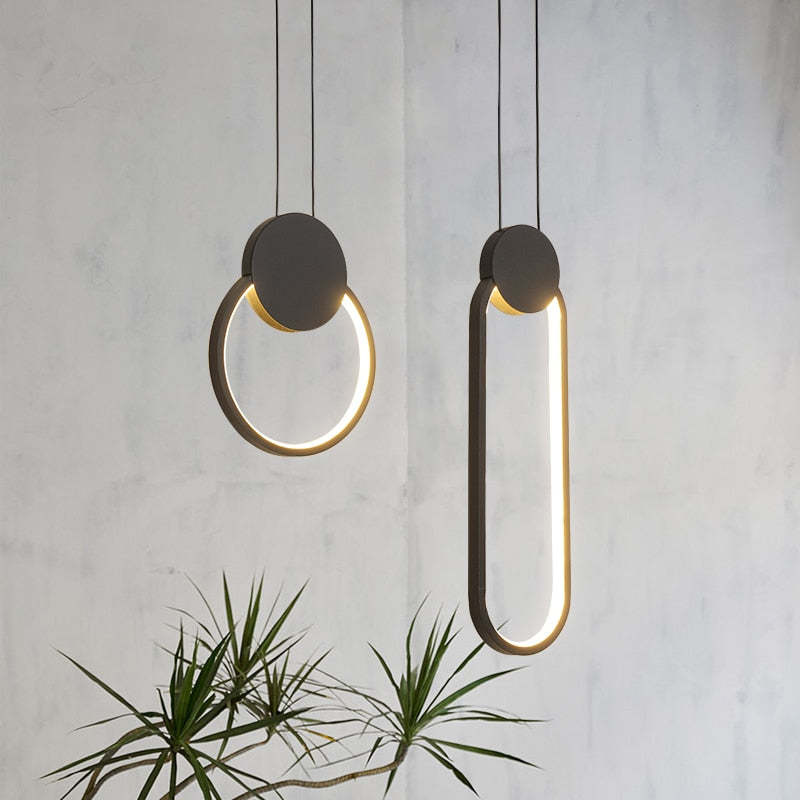 Freyza | Doria Suspension LED moderne noire et blanche – Cuisine moderne, salle à manger