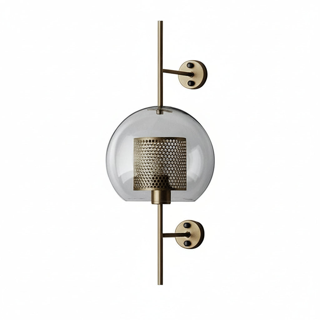 Freyza - Industrial Wall Sconce – Retro Glass Tank Antique Bronze Corridor Light (Clear Glass & 15-46cm)