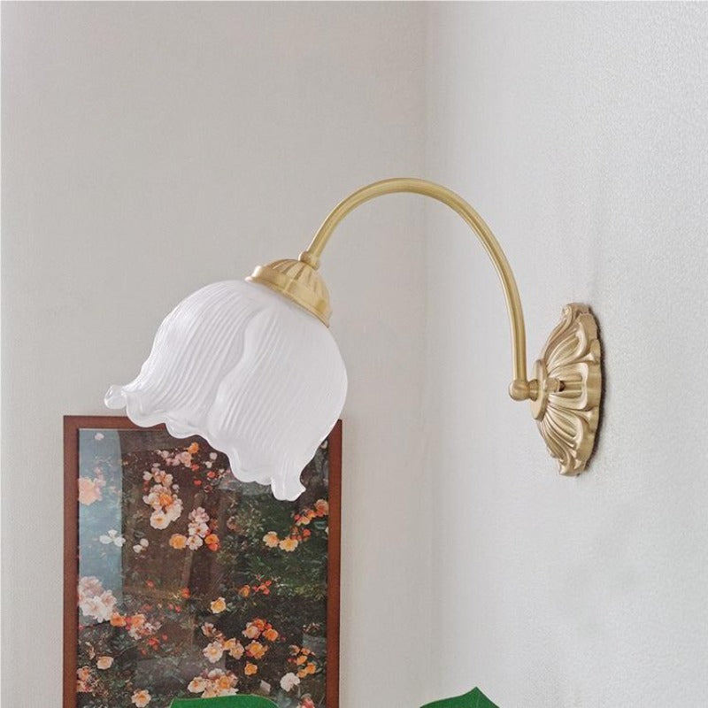 Freyza | Applique murale intérieure en verre doré – Chambre et salon rétro