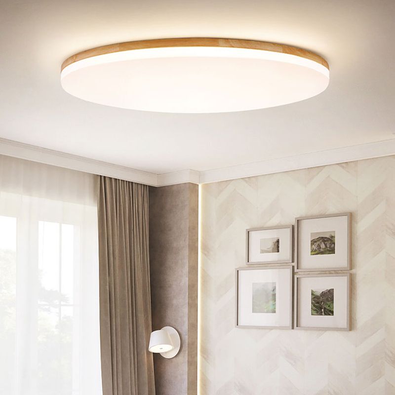 Freyza | Eilo Deckenleuchte aus Holz, flache Deckenlampe – Schlafzimmer, Flur, Küche