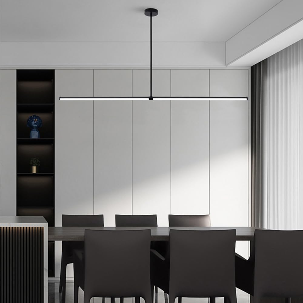 Freyza | Suspension Arisha minimaliste noire – Luminaire moderne pour cuisine et salle à manger