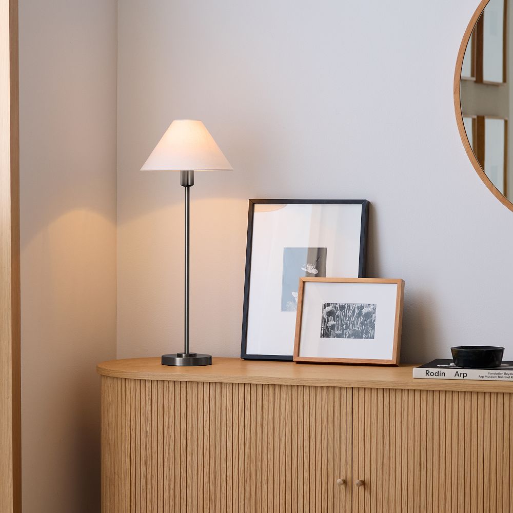 Freyza | Vector Metal Linen Shade Floor Lamp
