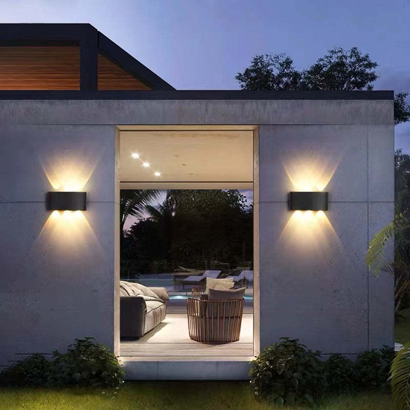 Freyza | Tronix Modern Rectangular Black White Outdoor Wall Light – Modern Garden Porch Exterior
