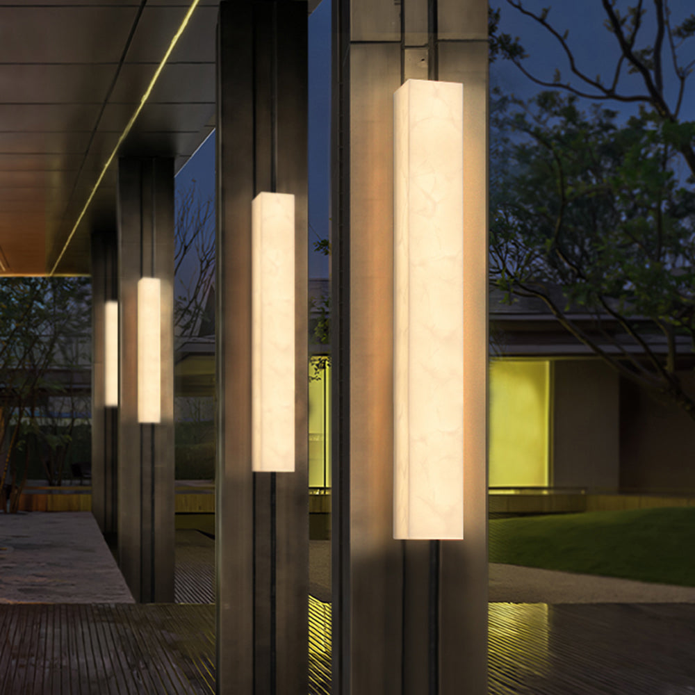 Freyza | Ayen Modern Rectangular White Outdoor Wall Light – Modern Garden Porch Exterior