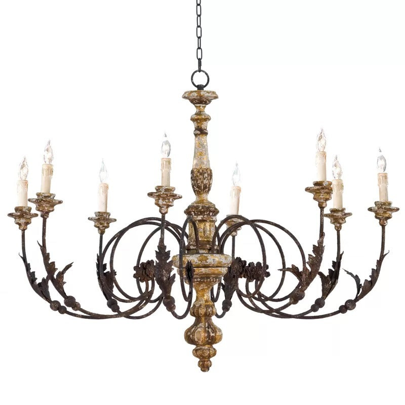 Freyza | Silva Large Retro Wood Chandelier – Retro Dining Room Living Room