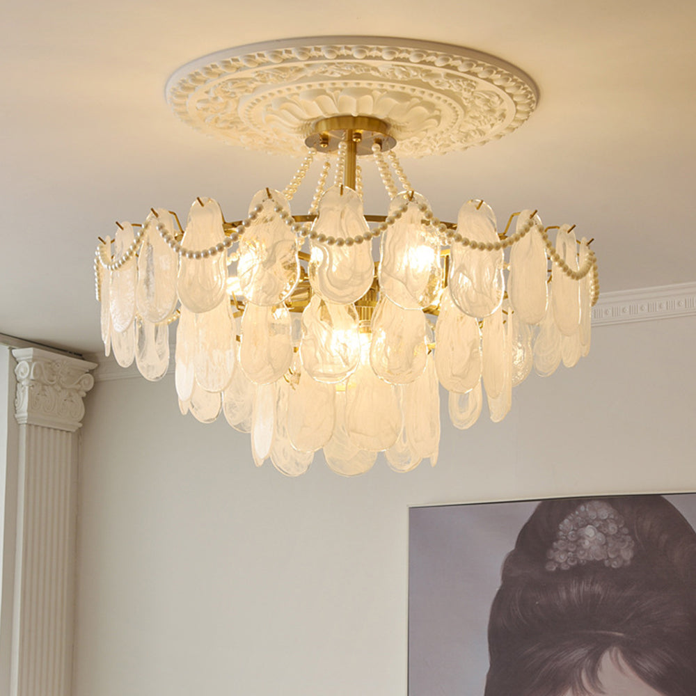 Freyza | Lustre en verre blanc – Salle à manger Salon