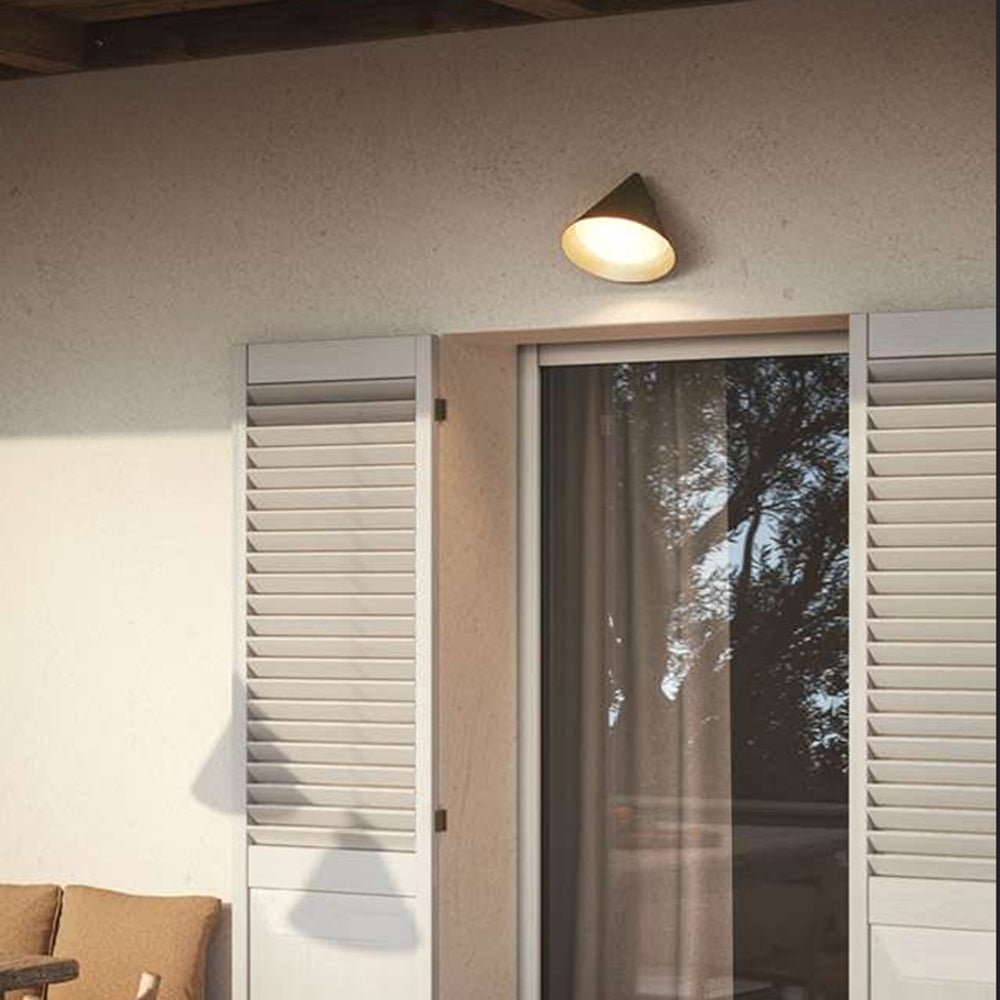 Freyza | Applique murale extérieure noir et or – Éclairage moderne pour jardin, porche et extérieur