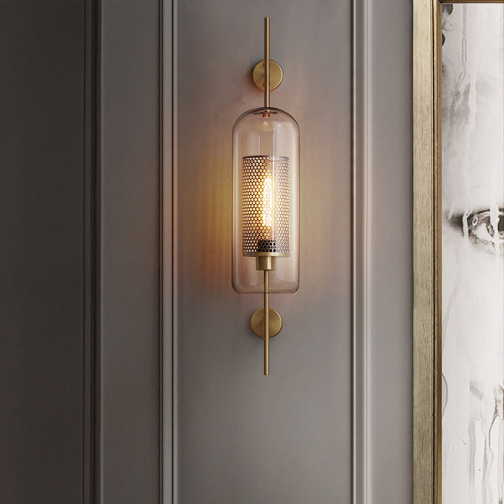 Freyza | Kiri Industrial Classy Glass Indoor Wall Light – Industrial Bedroom Living Room