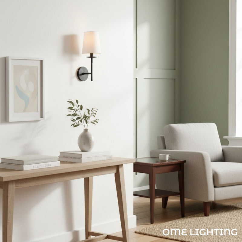 Freyza | Lodge Messing Stoff-Wandleuchte
