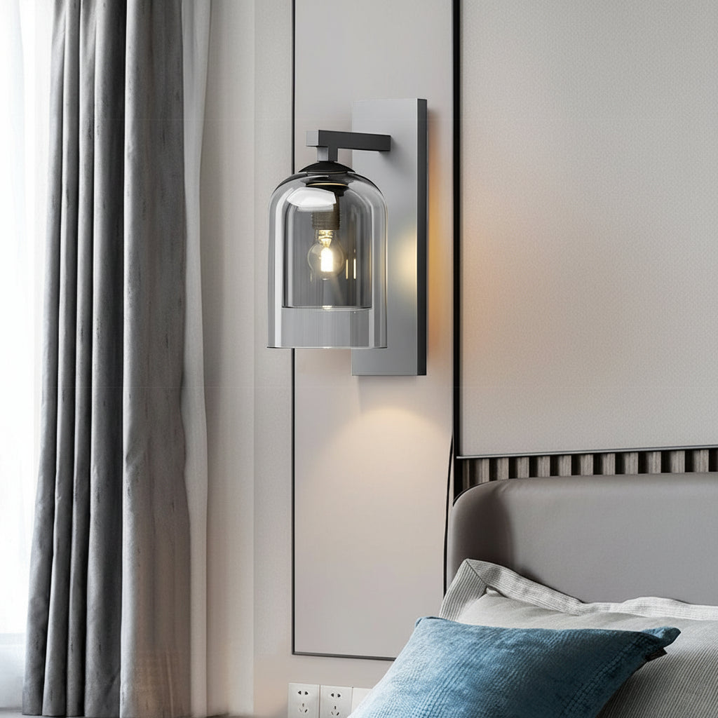 Freyza - LED Wall Sconce Light – Modern Nordic Double-Layer Glass Iron (33x15cm / 13.0x6.0in)