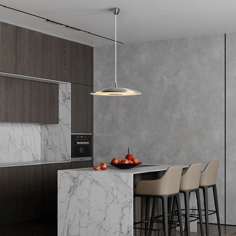 Suspension Freyza | Arisha pour cuisine, finition nickel blanc – Luminaire suspendu moderne pour cuisine et salle à manger