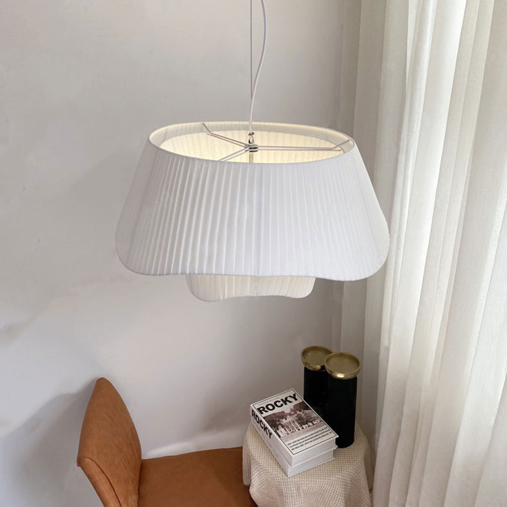 Freyza | White Fabric Pendant Light – Kitchen Dining Room