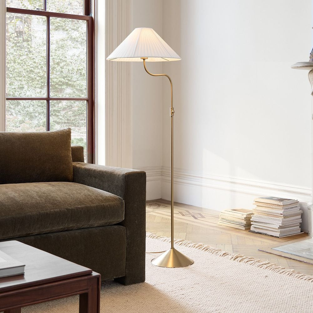 Freyza | Linen Floor Lamp – Contemporary Living Room Bedroom