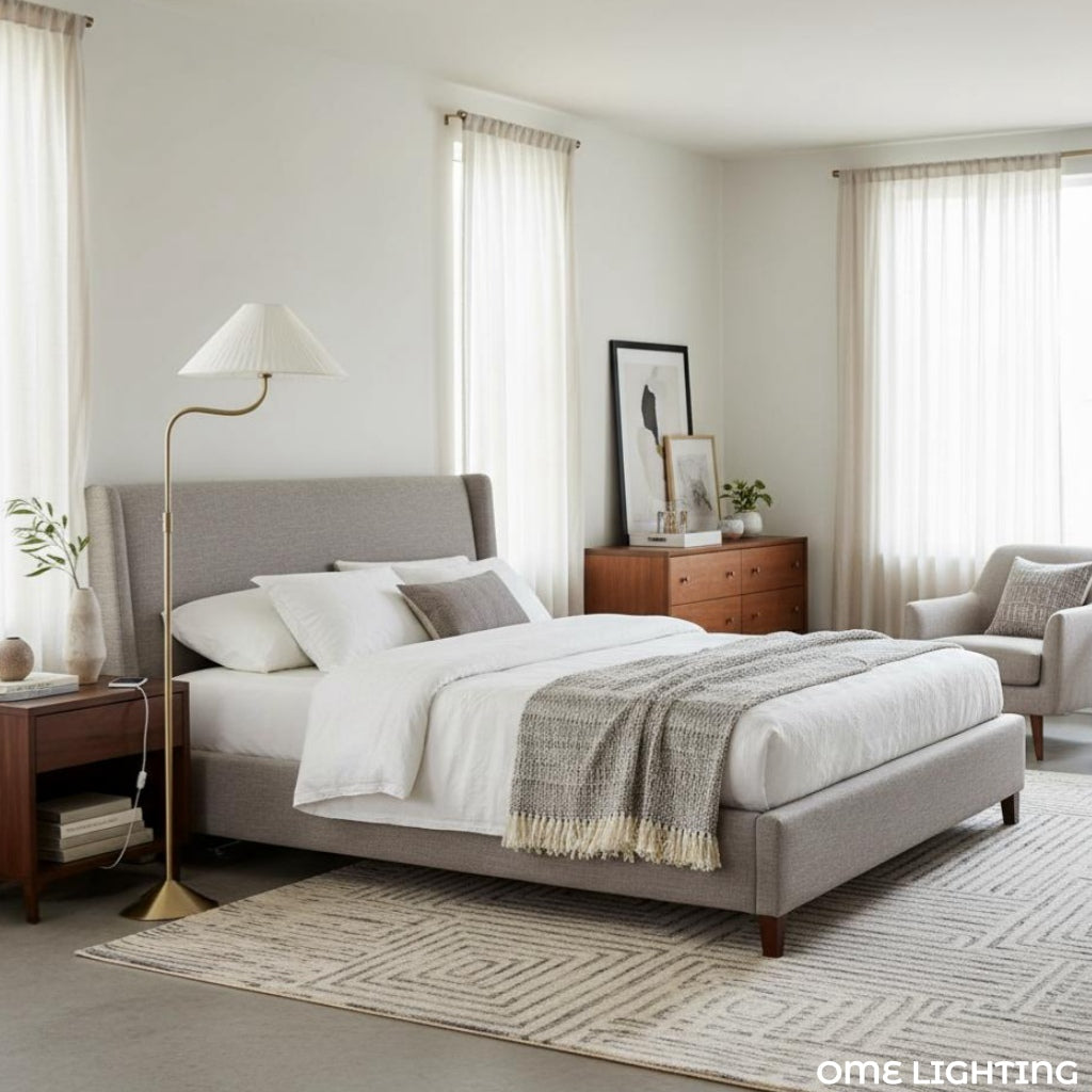 Freyza | Linen Floor Lamp – Contemporary Living Room Bedroom
