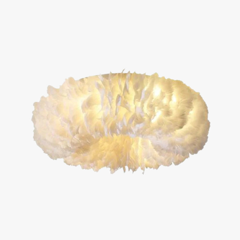 Freyza | Moore Swan Feather Flush-Mount-Deckenleuchte – Schlafzimmer, Flur, Küche