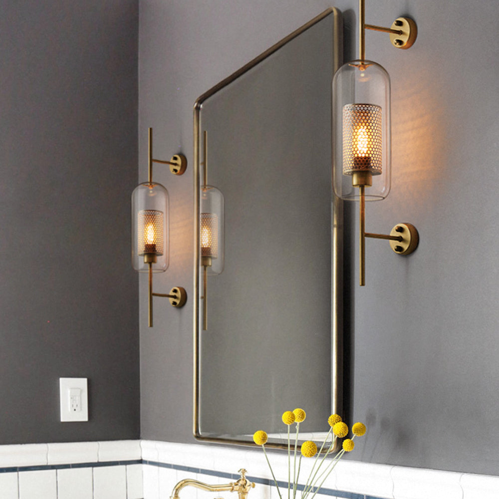 Freyza | Kiri Industrial Classy Glass Indoor Wall Light – Industrial Bedroom Living Room