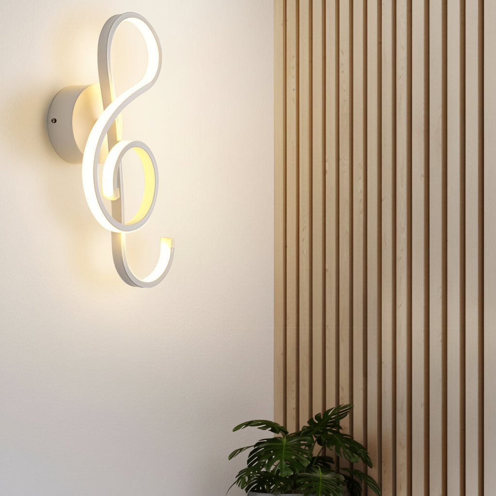 Freyza - Musical Note LED Wall Sconce – Modern Artistic Music Decor Wall Lamp (Black/White)