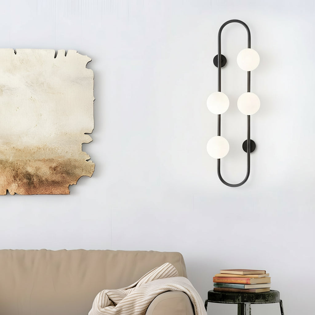 Freyza - LED Wall Sconce Light – Modern 4-Ball Glass Bubble Postmodern (62x24cm / 24.4x9.4in)