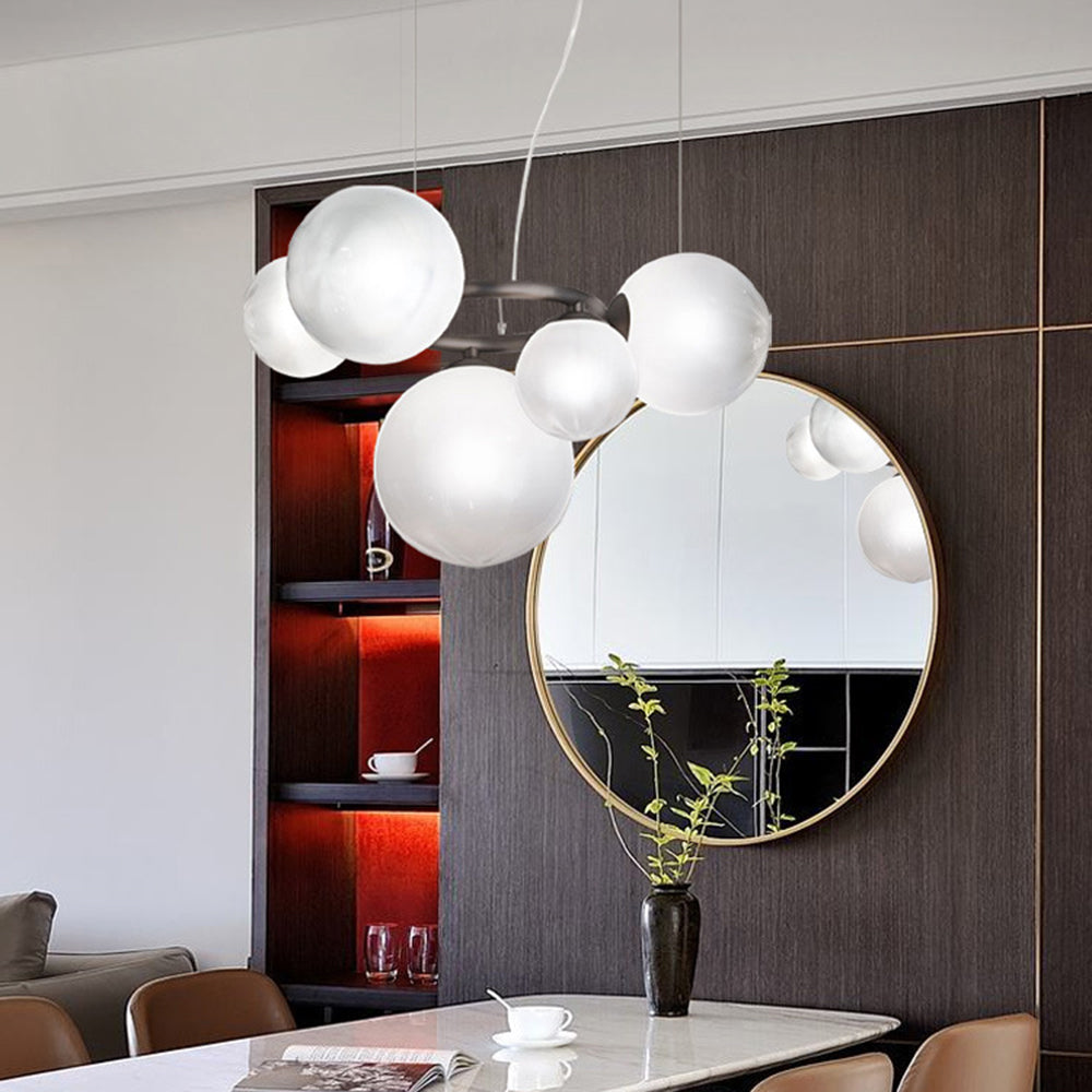 Freyza | Suspension dorée et blanche – Cuisine moderne, salle à manger