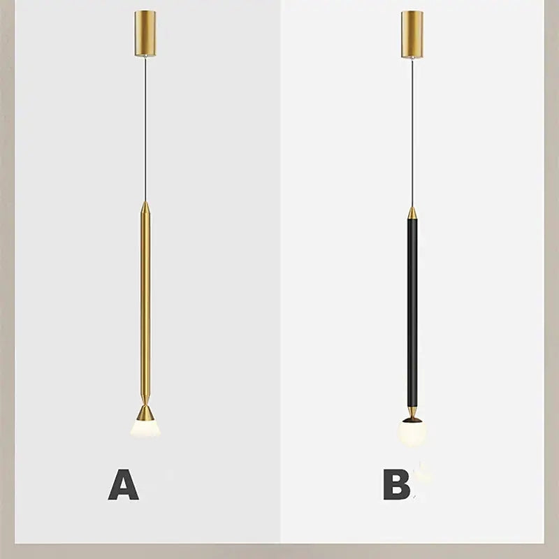 Freyza | Suspension linéaire en métal noir et or Auri – Cuisine, salle à manger