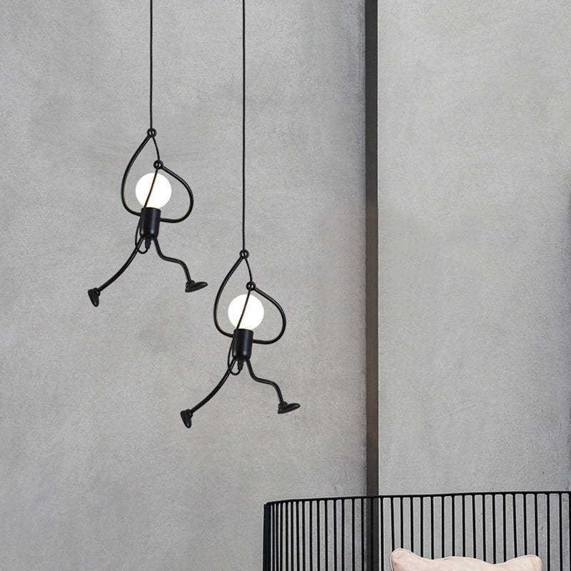 Freyza | Miro Retro-modernes Pendelleuchte aus schwarzem Eisen – moderne Küche und Esszimmer
