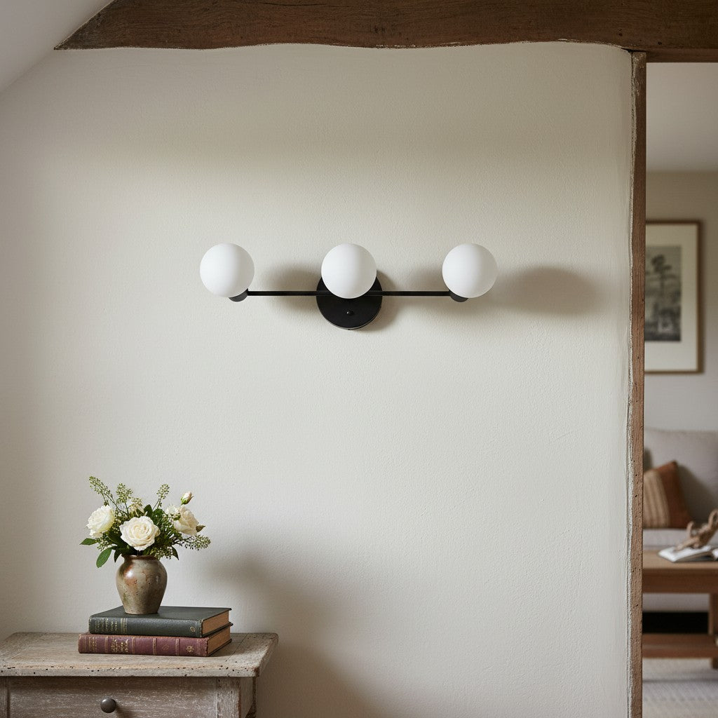 Freyza | 3-Light Glass Wall Sconce – Mid-Century Living Room Hallway