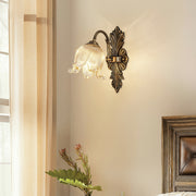 Freyza - Vintage Brass Wall Sconce – American Retro Glass LED E14 - Full Spectrum & 29-30cm