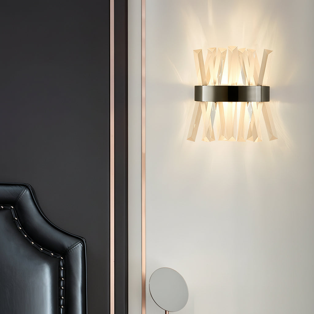 Freyza - Crystal Wall Sconce Up Down Stainless Steel E14 30cm / 12in Modern Art Decor Light
