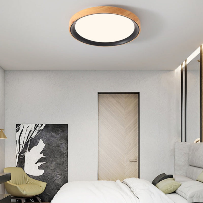 Freyza | Plafonnier encastré en bois blanc – Moderne, pour chambre, couloir et cuisine