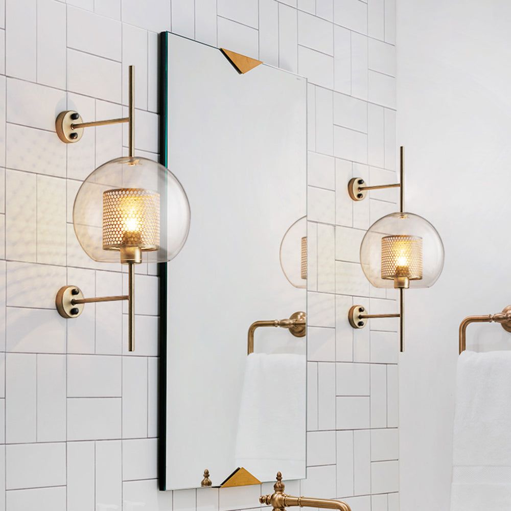 Freyza | Kiri Industrial Classy Glass Indoor Wall Light – Industrial Bedroom Living Room