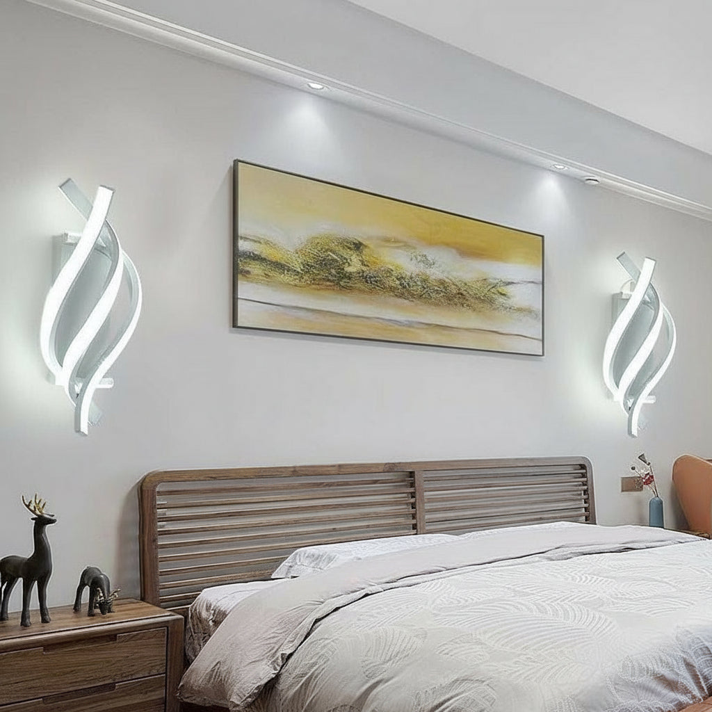 Freyza - Spiral Wall Sconce Helix DNA Metal Acrylic 22W 33cm / 13in 3-Color Dimmable