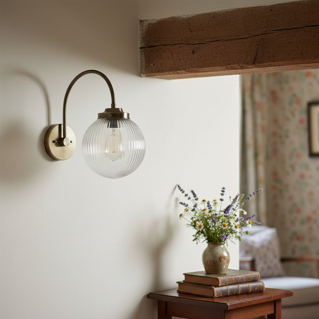 Freyza | Glass Wall Sconce – Industrial Living Room Hallway