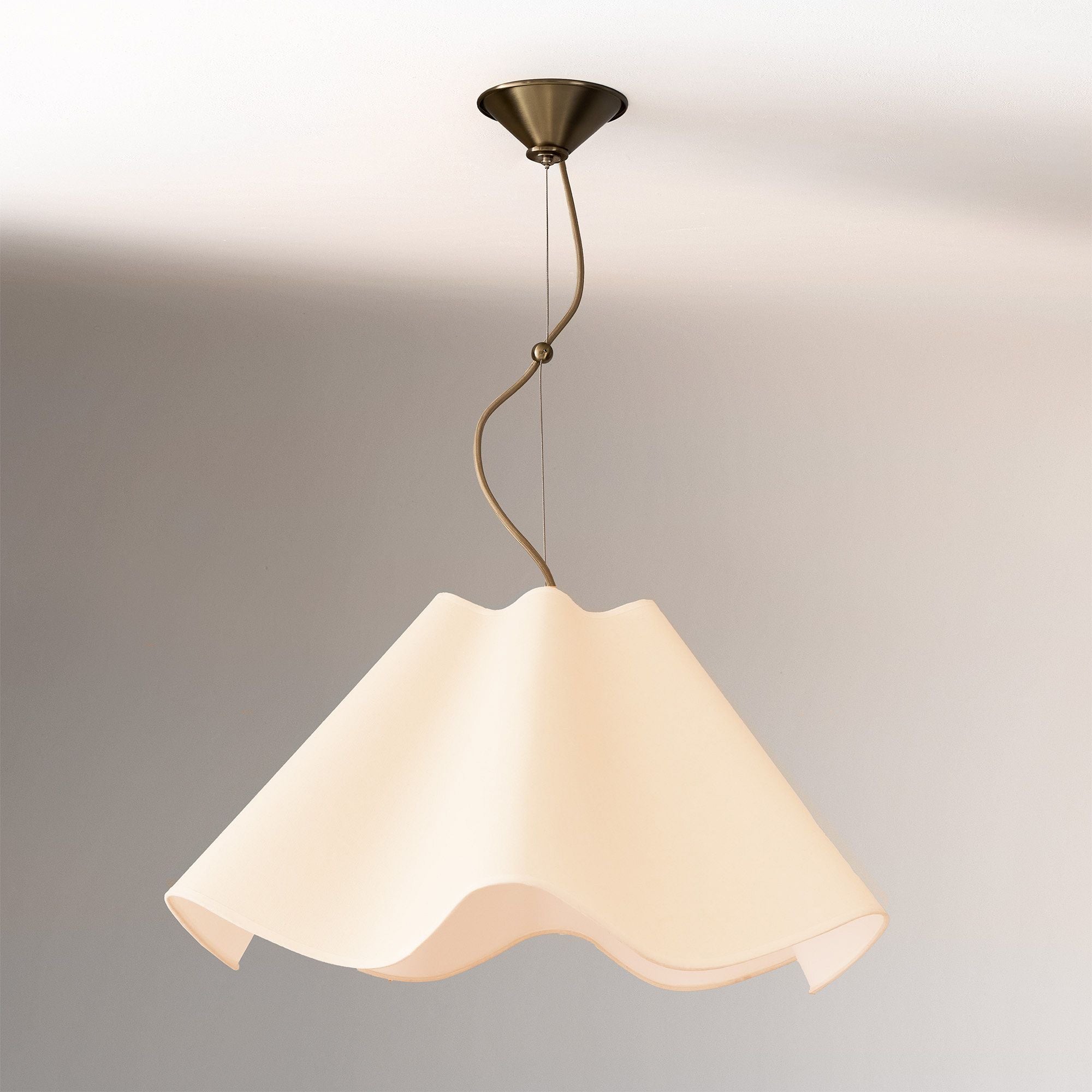 Freyza | Curve Modern Linen Pendant Light