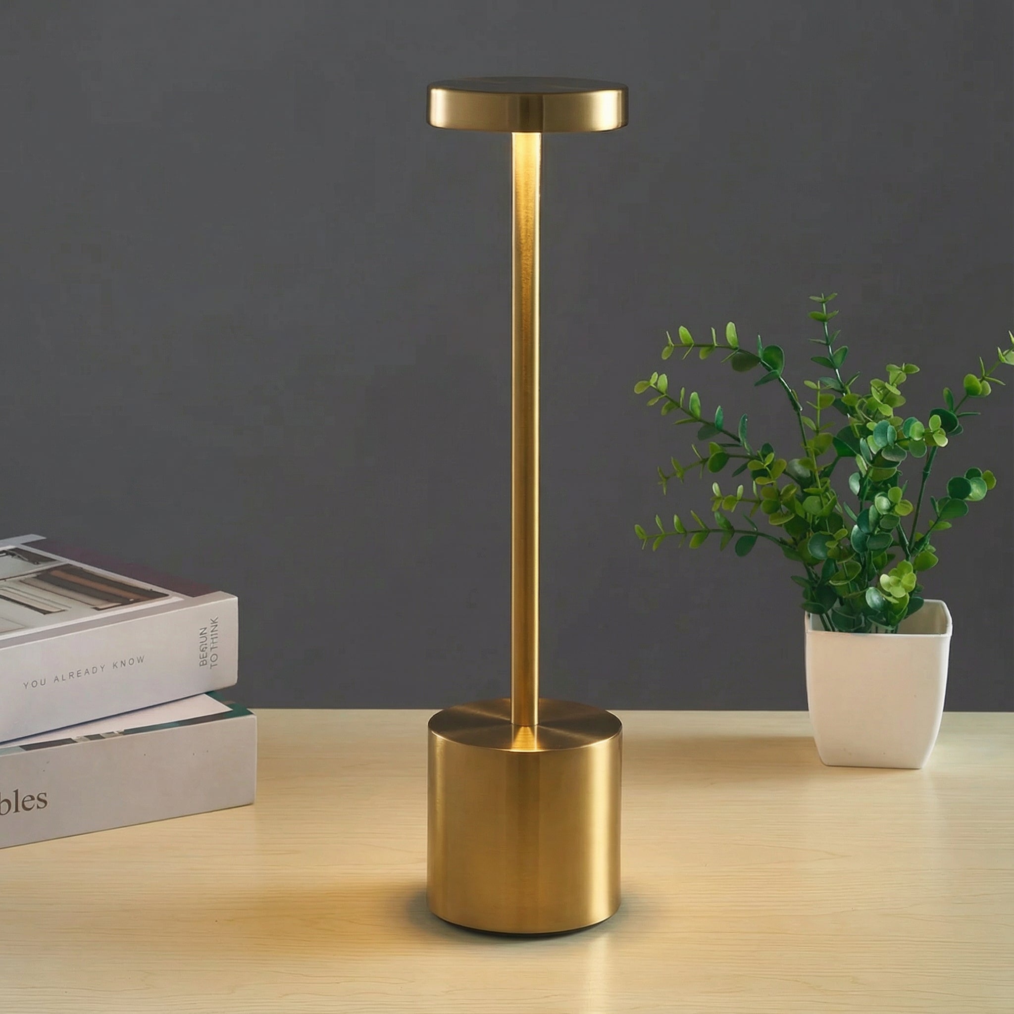Freyza - LED Table Lamp Cordless Rechargeable 3-Color Touch Dimmable Metal 34cm / 13.4in